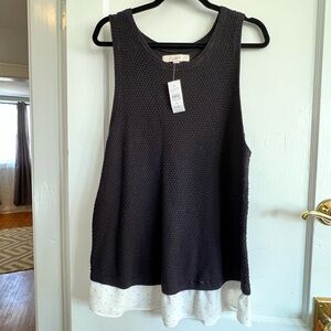 NWT Loft black sleeveless sweater XL